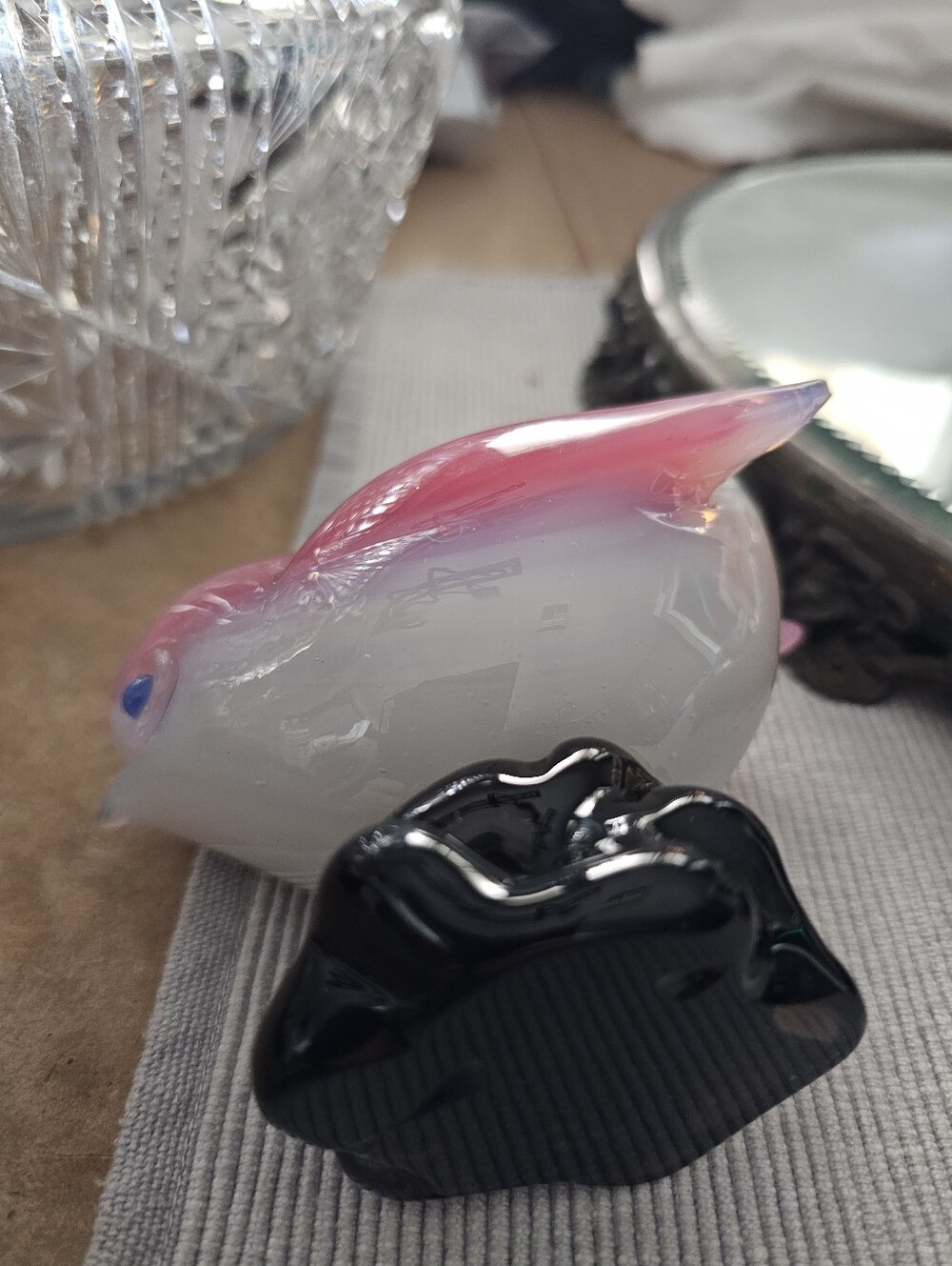 MCM Italy Murano Happy Pink Glass Bird Figurine Vintage - Picture 6 of 7